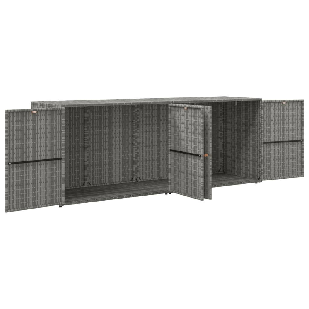 Szürke polyrattan kerti tárolószekrény 198 x 55,5 x 80 cm 3