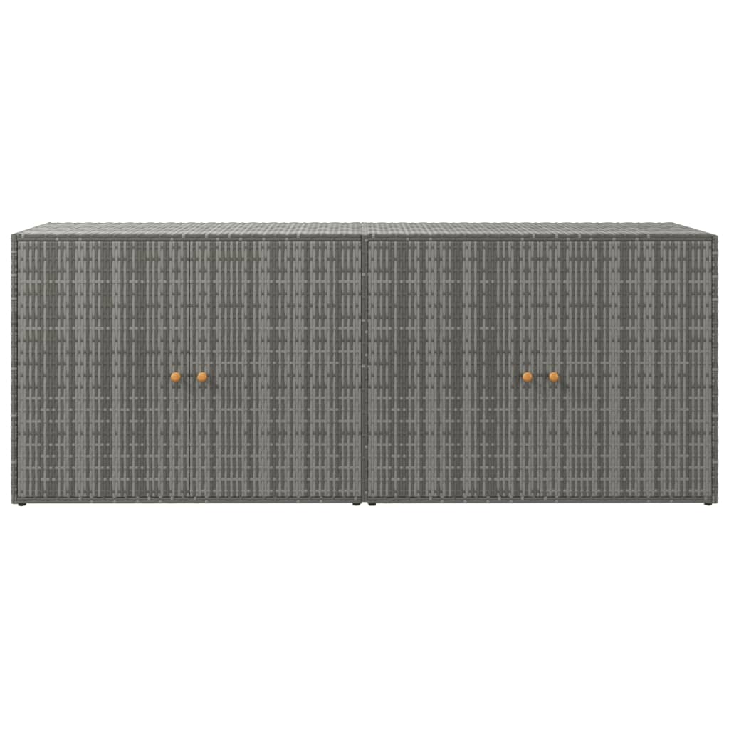 Szürke polyrattan kerti tárolószekrény 198 x 55,5 x 80 cm 4