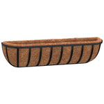 2 db fekete acél fali növénytartó kókusz béléssel 61x19x16 cm 3
