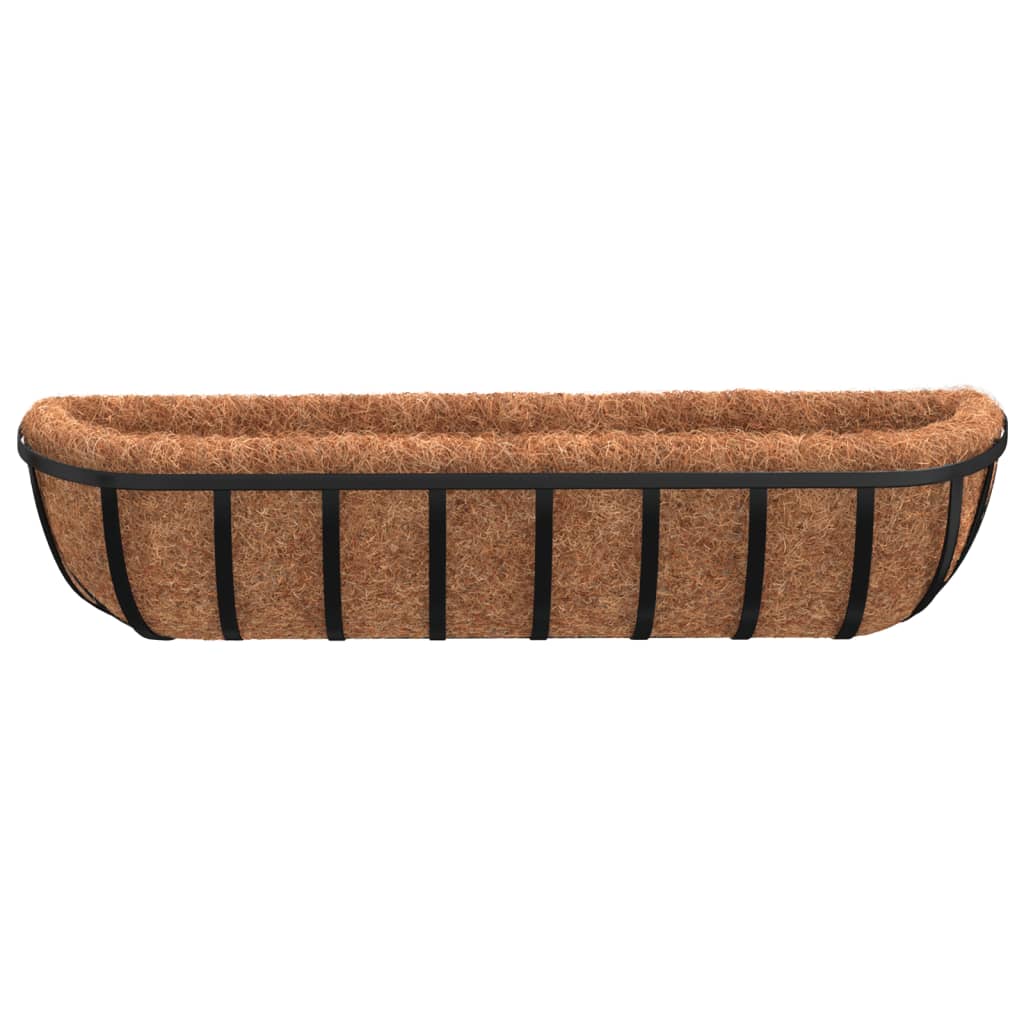 2 db fekete acél fali növénytartó kókusz béléssel 91x20x23 cm 4