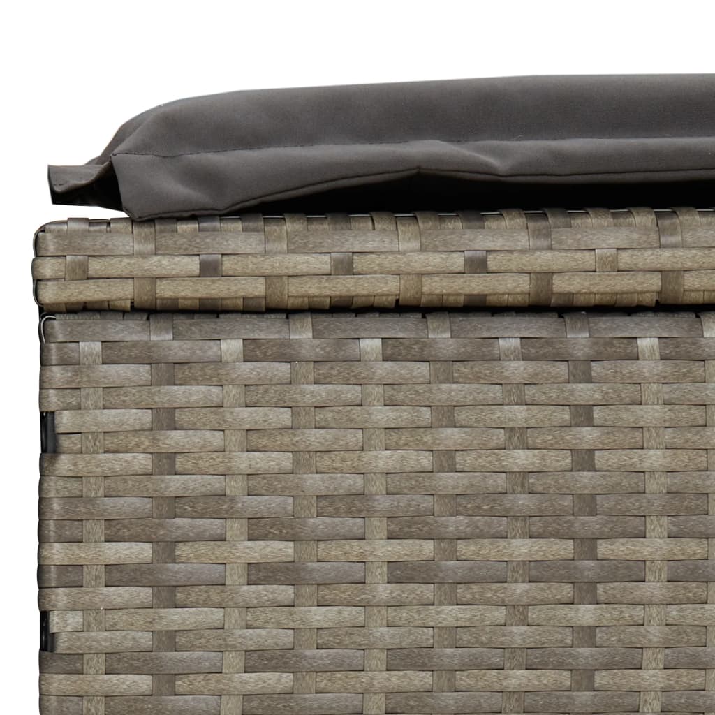Szürke polyrattan napozóágy összecsukható tetővel 213x63x97 cm 10