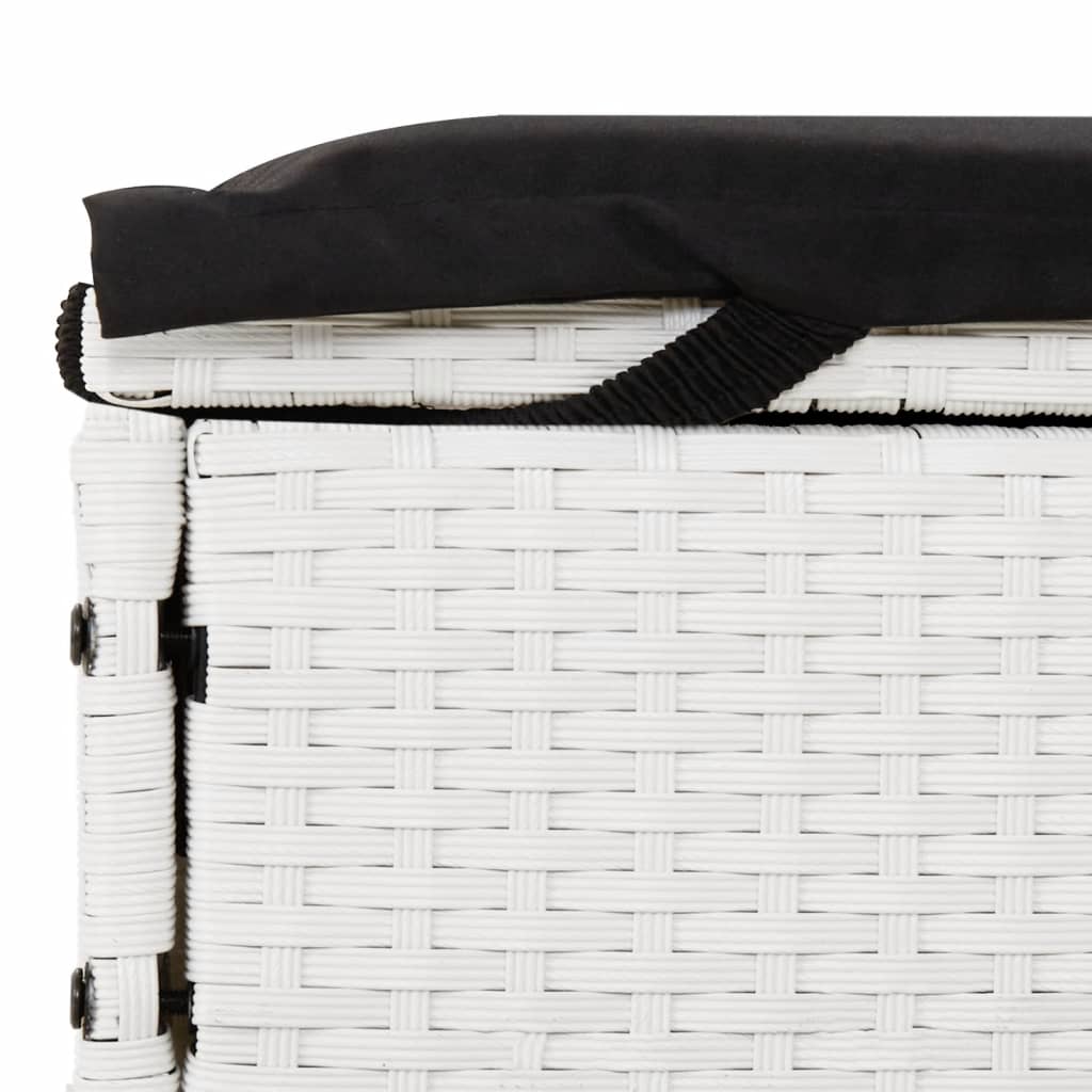 Kétszemélyes fehér polyrattan napozóágy párnákkal 10