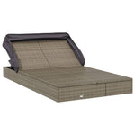 2 személyes szürke polyrattan napágy tetővel 213 x 118 x 97 cm 3