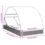 2 személyes barna polyrattan napágy kerek tetővel 211x112x140cm 12