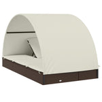 2 személyes barna polyrattan napágy kerek tetővel 211x112x140cm 8
