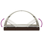 2 személyes barna polyrattan napágy kerek tetővel 211x112x140cm 10