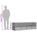 Fekete polyrattan kültéri társalgókanapé párnákkal 8