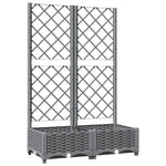 Világosszürke PP rácsos kerti ültetőláda 80 x 40 x 121,5 cm 2
