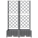 Világosszürke PP rácsos kerti ültetőláda 80 x 40 x 121,5 cm 3