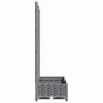 Világosszürke PP rácsos kerti ültetőláda 80 x 40 x 121,5 cm 5