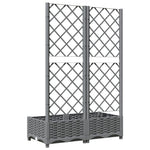 Világosszürke PP rácsos kerti ültetőláda 80 x 40 x 121,5 cm 4