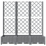 Világosszürke PP rácsos kerti ültetőláda 120 x 40 x 121,5 cm 3