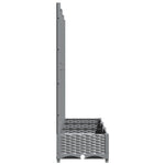 Világosszürke PP rácsos kerti ültetőláda 120 x 40 x 121,5 cm 5