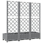 Világosszürke PP rácsos kerti ültetőláda 120 x 40 x 121,5 cm 4