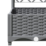 Világosszürke PP rácsos kerti ültetőláda 120 x 40 x 121,5 cm 6