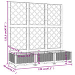 Világosszürke PP rácsos kerti ültetőláda 120 x 40 x 121,5 cm 8