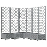 Világosszürke PP rácsos kerti ültetőláda 120 x 120 x 121,5 cm 2