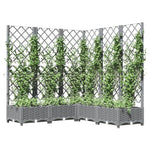 Világosszürke PP rácsos kerti ültetőláda 120 x 120 x 121,5 cm 7
