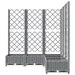 Világosszürke PP rácsos kerti ültetőláda 120 x 120 x 121,5 cm 3