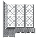 Világosszürke PP rácsos kerti ültetőláda 120 x 120 x 121,5 cm 5