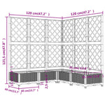 Világosszürke PP rácsos kerti ültetőláda 120 x 120 x 121,5 cm 8