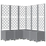 Világosszürke PP rácsos kerti ültetőláda 120 x 120 x 136 cm 2