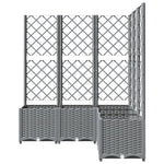 Világosszürke PP rácsos kerti ültetőláda 120 x 120 x 136 cm 3