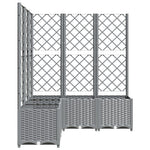 Világosszürke PP rácsos kerti ültetőláda 120 x 120 x 136 cm 5