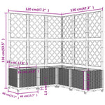 Világosszürke PP rácsos kerti ültetőláda 120 x 120 x 136 cm 8