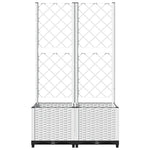 Fehér PP rácsos kerti ültetőláda 80 x 40 x 136 cm 3