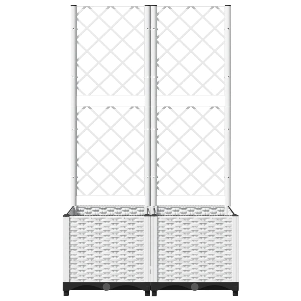 Fehér PP rácsos kerti ültetőláda 80 x 40 x 136 cm 3