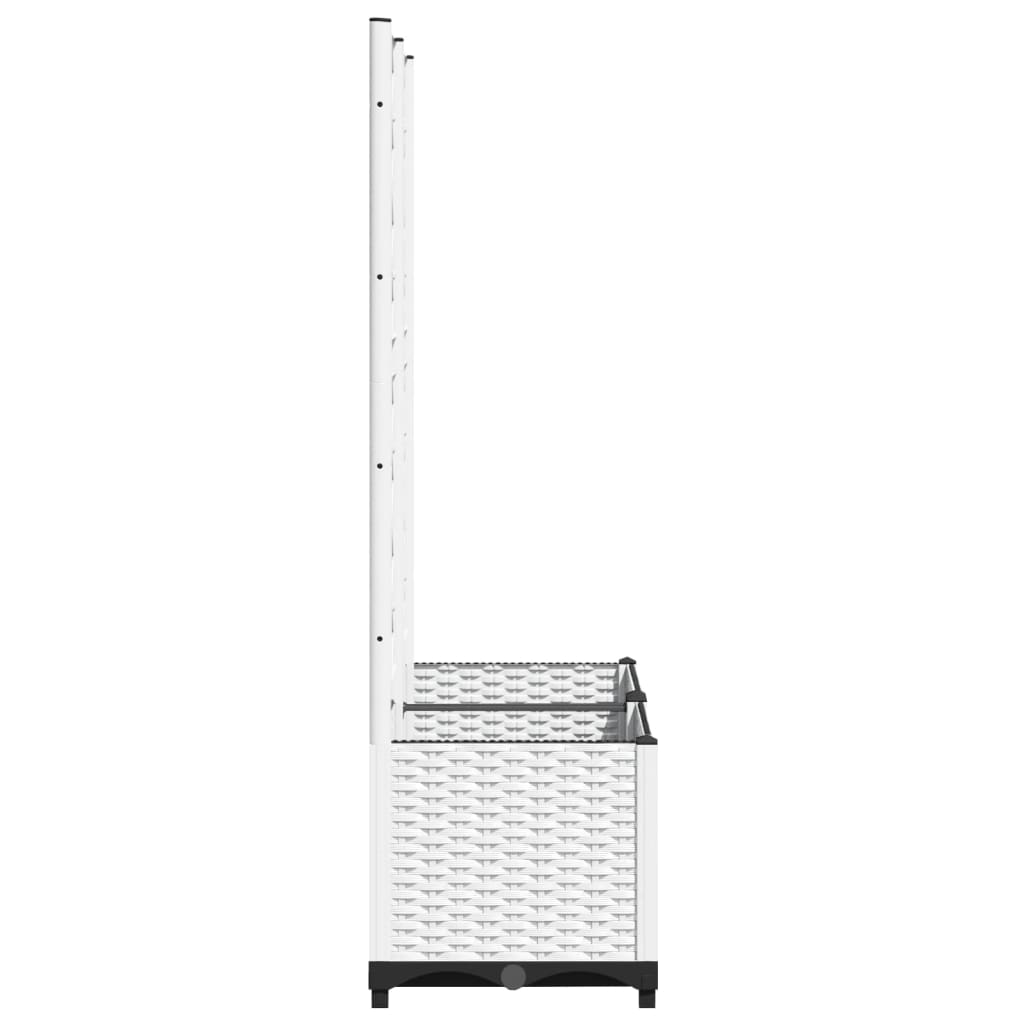 Fehér PP rácsos kerti ültetőláda 80 x 40 x 136 cm 5