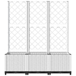 Fehér polipropilén rácsos kerti ültetőláda 120 x 40 x 136 cm 4