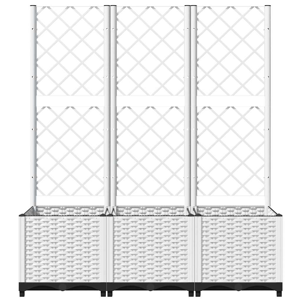 Fehér polipropilén rácsos kerti ültetőláda 120 x 40 x 136 cm 4