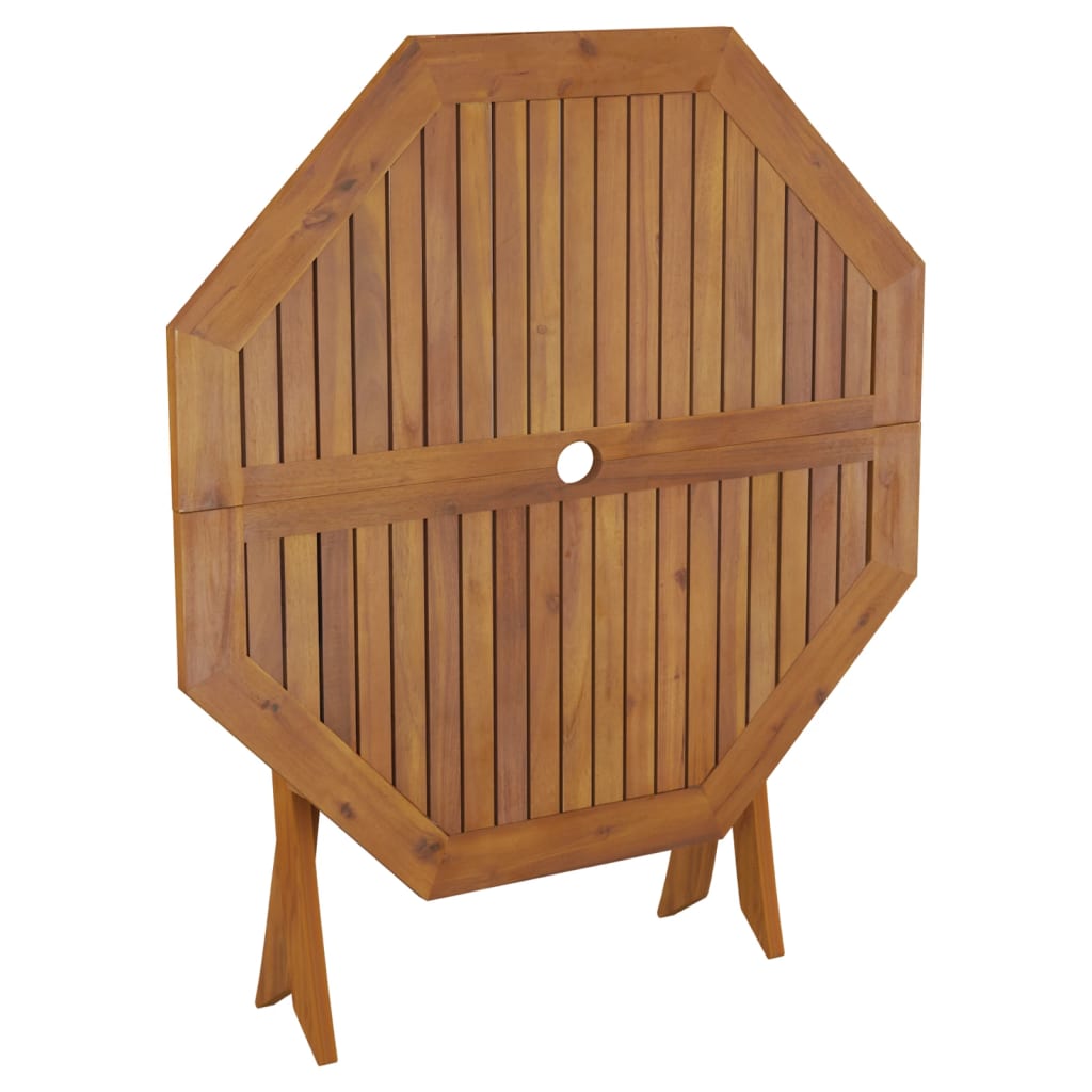 Tömör akácfa összecsukható kerti asztal 90 x 75 cm 6