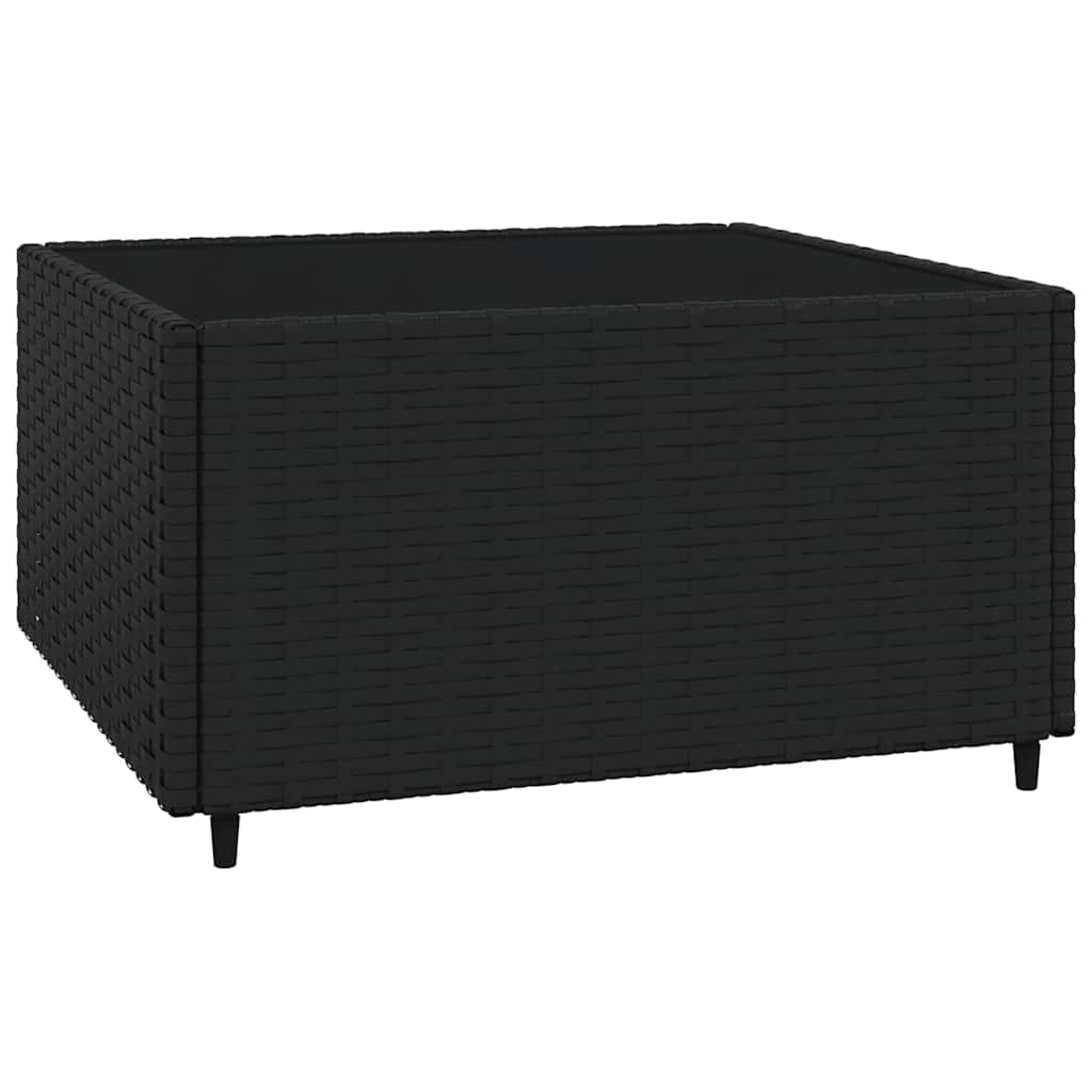 4 részes fekete polyrattan kerti ülőgarnitúra párnákkal 7