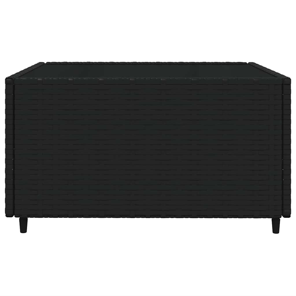 4 részes fekete polyrattan kerti ülőgarnitúra párnákkal 8