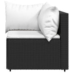 4 részes fekete polyrattan kerti ülőgarnitúra párnákkal 9