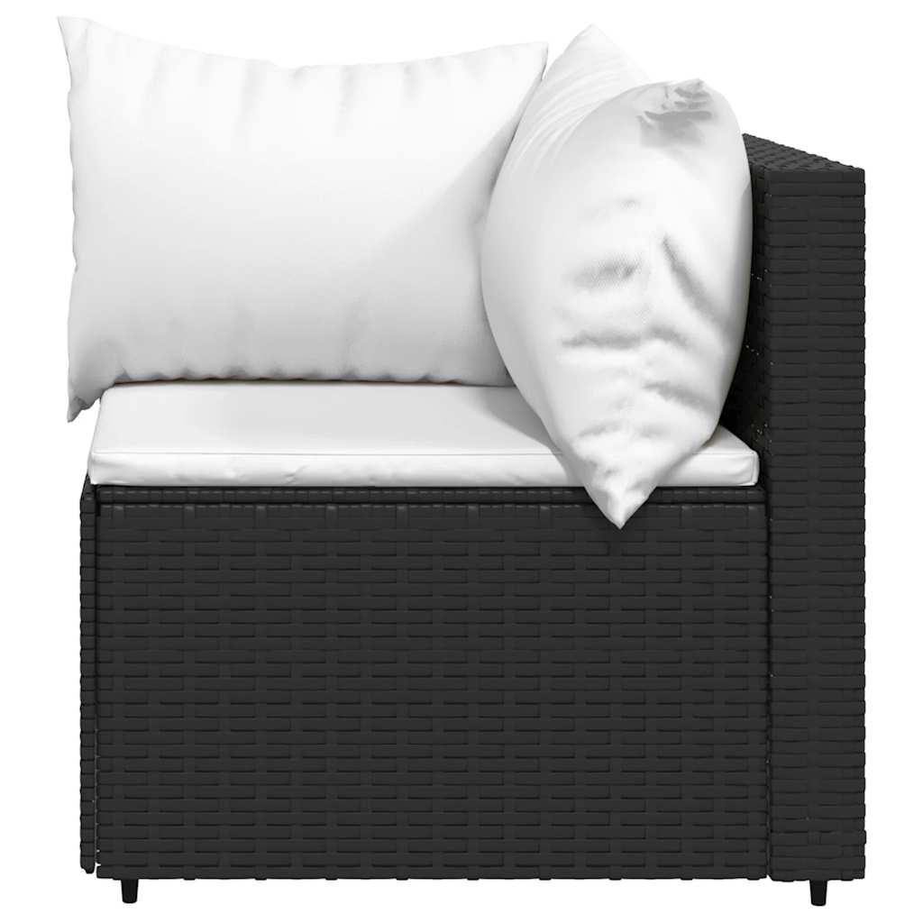 4 részes fekete polyrattan kerti ülőgarnitúra párnákkal 9