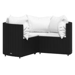 4 részes fekete polyrattan kerti ülőgarnitúra párnákkal 3