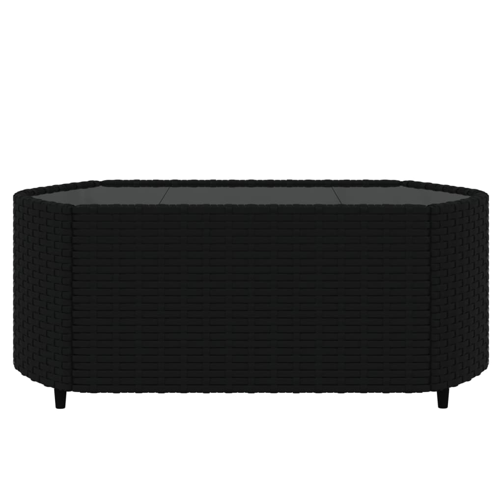 4 részes fekete polyrattan kerti ülőgarnitúra párnákkal 8