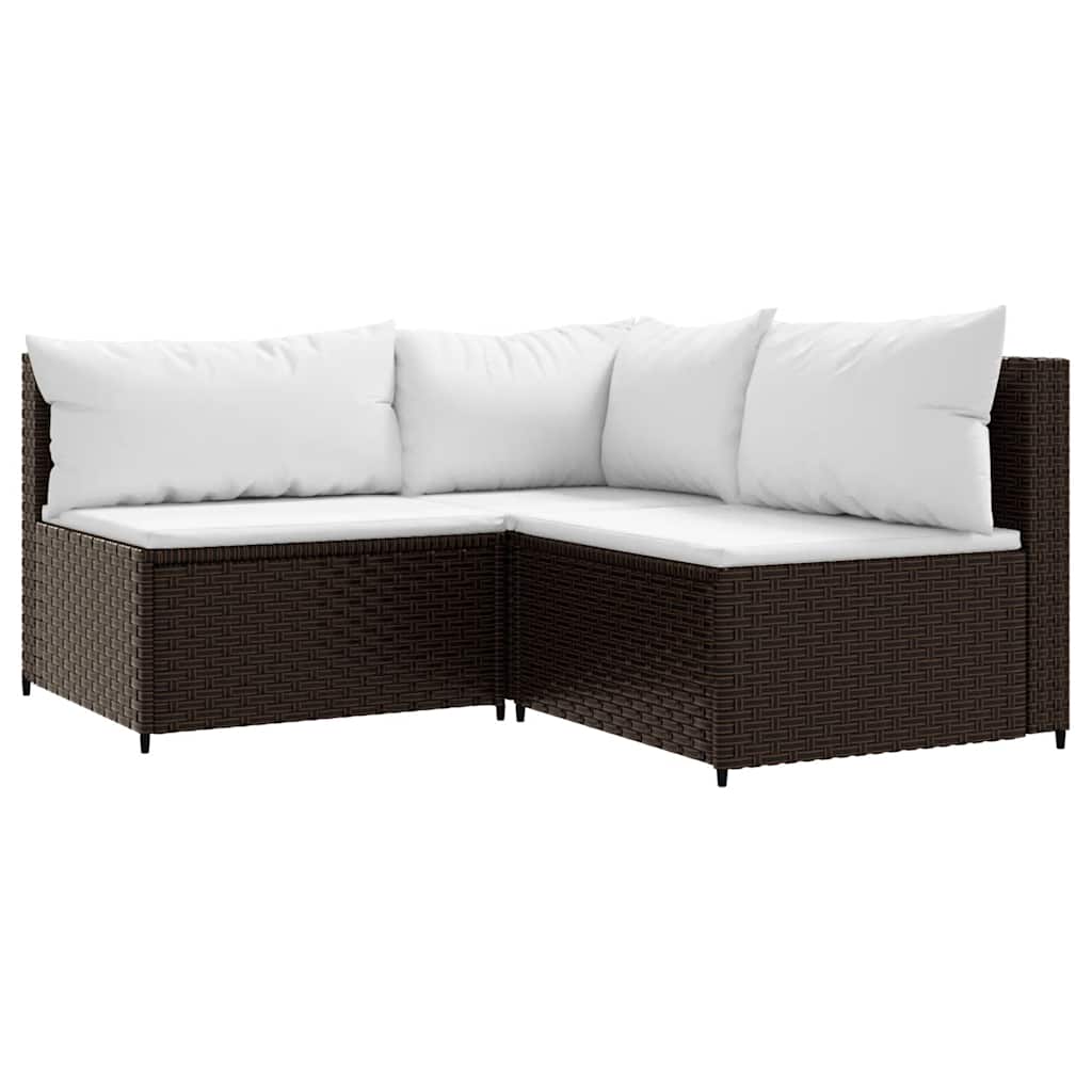 4 részes barna polyrattan kerti ülőgarnitúra párnákkal 3