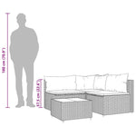 4 részes barna polyrattan kerti ülőgarnitúra párnákkal 12