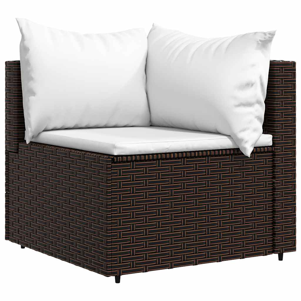 4 részes barna polyrattan kerti ülőgarnitúra párnákkal 4