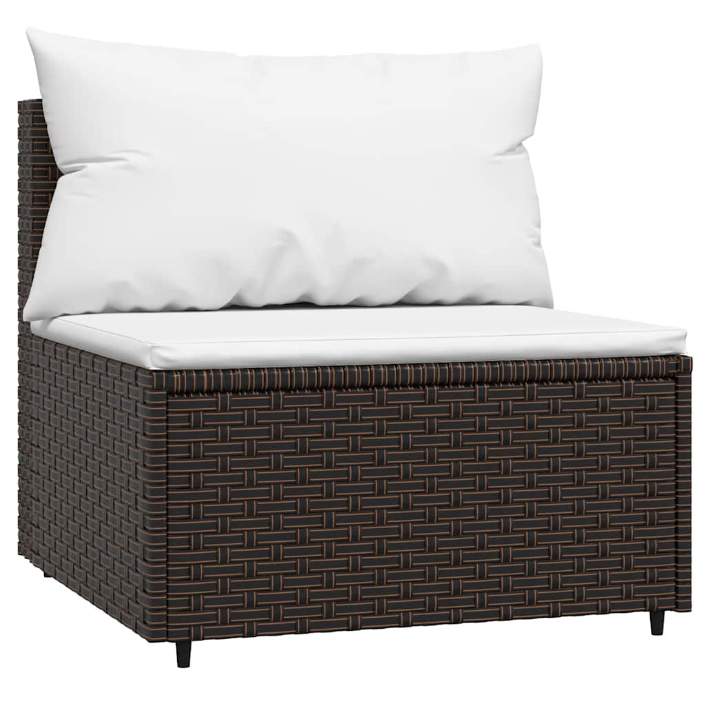 4 részes barna polyrattan kerti ülőgarnitúra párnákkal 5