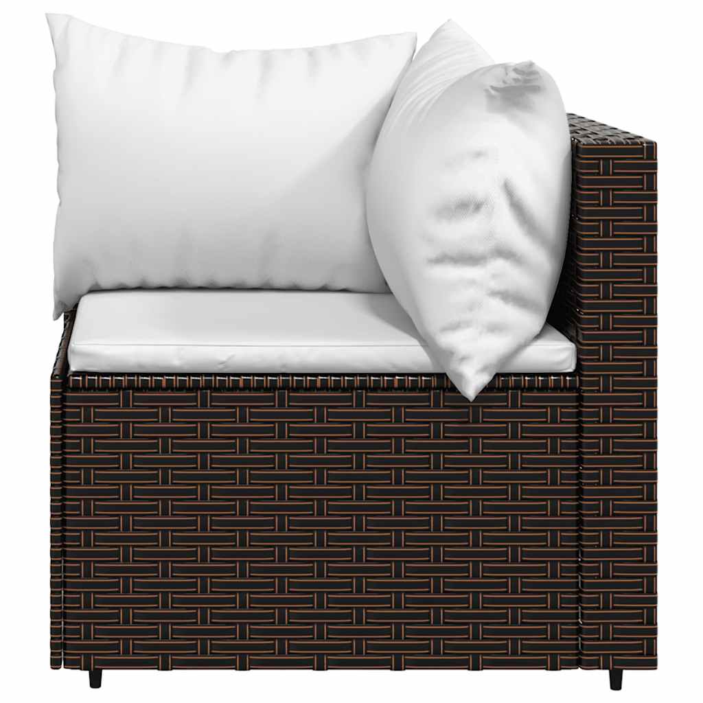 4 részes barna polyrattan kerti ülőgarnitúra párnákkal 9