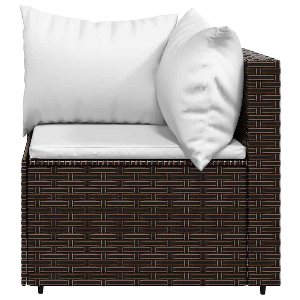 3 részes barna polyrattan kerti ülőgarnitúra párnával 7