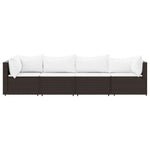 4 részes barna polyrattan kerti ülőgarnitúra párnákkal 3