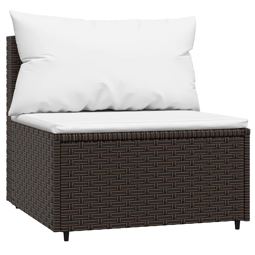 4 részes barna polyrattan kerti ülőgarnitúra párnákkal 5