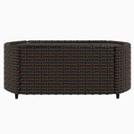 3 részes barna polyrattan kerti ülőgarnitúra párnával 6